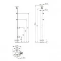 Poteau départ gauche pour verre 8,76 mm et barres 12mm inox 304 brossé 1