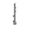 Poteau départ droite pour verre 8,76 mm et barres 12mm inox 304 brossé 0