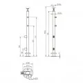 Poteau départ droite pour verre 8,76 mm et barres 12mm inox 304 brossé 1