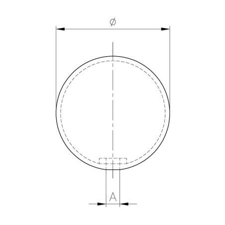 Boule décorative inox creuse diamètre 150 épaisseur 2 mm, insert M10