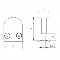 Pince à verre demi-ronde 29 x 35 mm pour tube 42,4 mm inox 304 brossé verre 6 mm 1