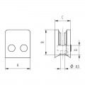 Pince à verre carrée 45 x 45 mm pour tube ø 33,7mm zamac finition inox verre 8 mm 1