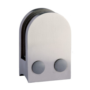 Pince à verre demi-ronde 45 x 63 mm pour tube ø42,4 mm inox 304 brossé verre 8,76 mm