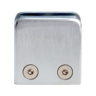 Pince à verre carrée 53 x 53 mm pour support plat hamac brossé verre 8 mm