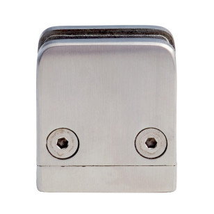 Pince à verre carrée 43 x 43 mm pour tube ø 33,7 mm inox 316 brossé verre 8,76 mm