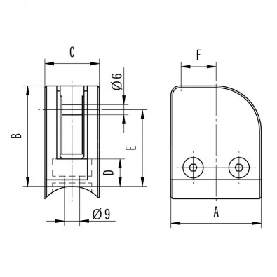 Pince à verre d'angle gauche 53x60 mm sur support plat inox 316 brossé verre 9,52 mm Pince à verre d'angle gauche 53x60 mm sur support plat inox 316 brossé verre 9,52 mm