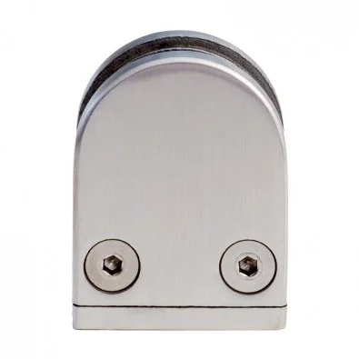 Pince à verre demi-ronde 38 x 59 mm pour tube ø42,4 mm inox 316 brossé verre 9,52 mm