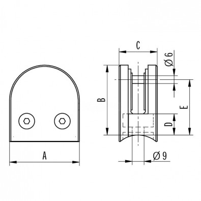 Pince à verre demi-ronde 40x50mm pour tube ø 33,7 mm zamac poli miroir verre 8 mm Pince à verre demi-ronde 40x50mm pour tube ø 33,7 mm zamac poli miroir verre 8 mm