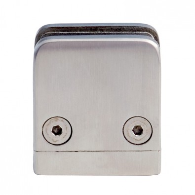 Pince à verre carrée 43 x 43mm pour tube ø 42,4mm inox 316 poli miroir verre 7,52 mm