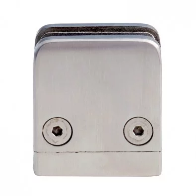 Pince à verre carrée 43 x 43 mm pour support plat inox 316 poli miroir verre 8 mm