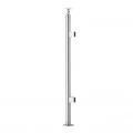 Poteau départ rond 42,4 mm 2 pinces pour verre 8,76 mm inox 304 brossé 0