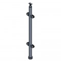 Poteau milieu de garde corps 4 pinces à verre 8,76mm pose traversante 0