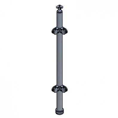 Poteau angle 90 de garde corps 4 pinces verre 8,76mm pose traversante