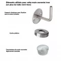 Main courante classique inox brossé sur mesure avec cache-platines, embouts bombés 1