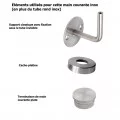 Main courante classique inox brossé sur mesure avec cache-platines, embouts plats 1