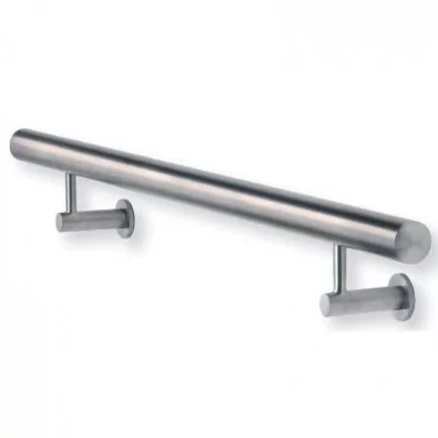 Main courante design inox brossé sur mesure, embout bombés