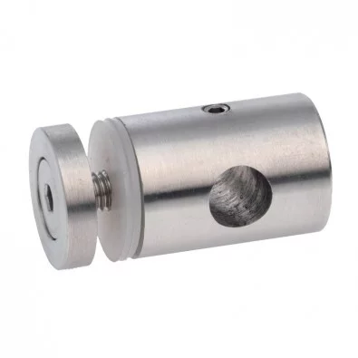 Support de verre petit modèle sur lisse ronde ø12mm en inox 304 brossé