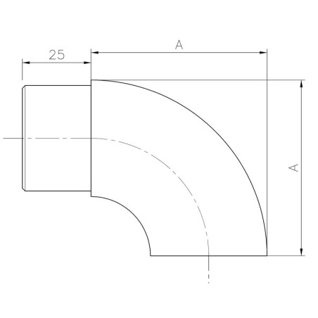 Crosse de finition de main courante en inox 304 diamètre 48,3 mm