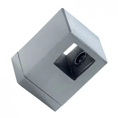 Support de lisse 12/12 mm transversal inox 304 brossé sur support plat
