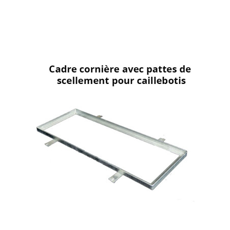 Cadre acier galva avec pattes de scellement sur mesure pour caillebotis en cornière section 35 x 35 x 3 mm