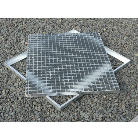 Cadre acier galva sur mesure pour caillebotis en cornière section 35 x 35 x 3 mm