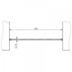Barre d'appui de fenêtre carrée en inox brossé section 30 x 30 mm
