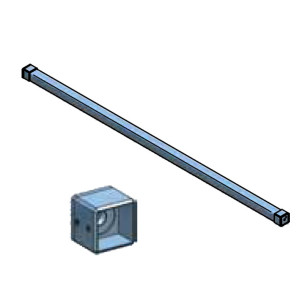 Barre d'appui de fenêtre carrée en inox brossé section 30 x 30 mm