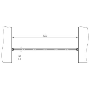 Barre d'appui de fenêtre carrée en inox brossé section 40 x 40 mm