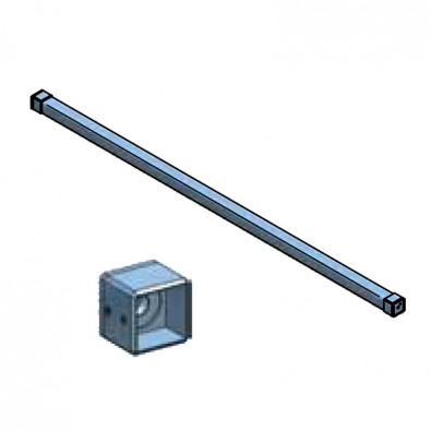 Barre d'appui de fenêtre carrée en inox brossé section 40 x 40 mm