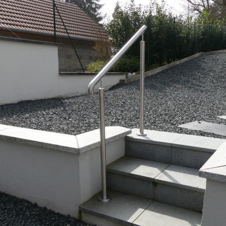 Rampe d'escalier sur poteaux, en kit, en inox 304 brossé