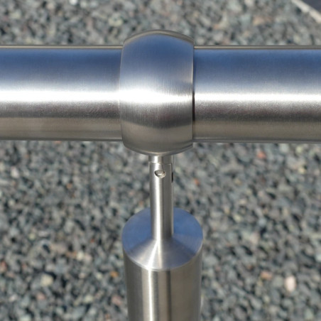 Rampe d'accès inox en kit avec BAGUE pour escalier, terrasse ou plateforme : qualité et prix !