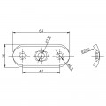 Support de fixation pour main courante plate mm en inox 304 brossé. 1