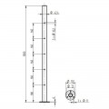 Poteau de départ de garde corps inox remplissage 5 barres ø 12 mm 1