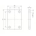 Platine à souder 140 x 140 mm épaisseur 10 mm en inox 304 brossé 1 face 4 trous ø14 mm 1