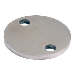 Platine à souder ronde inox 304 diamètre 140 mm épaisseur 10 mm 2 trous de 11 mm