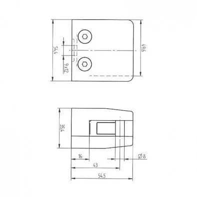 Pince à verre carrée support de verre amovible 54 x 54 mm pour tube ø 42,4 mm inox 304 brossé verre 8,76 mm Pince à verre carrée support de verre amovible 54 x 54 mm pour tube ø 42,4 mm inox 304 brossé verre 8,76 mm