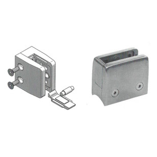 Pince à verre carrée support de verre amovible 54 x 54 mm pour tube ø 42,4 mm inox 304 brossé verre 8,76 mm