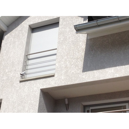 Balustrade de fenetre moderne inox 3 lisses sur mesure