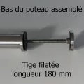 Poteau garde corps 5 barres pose traversante et support main courante 5