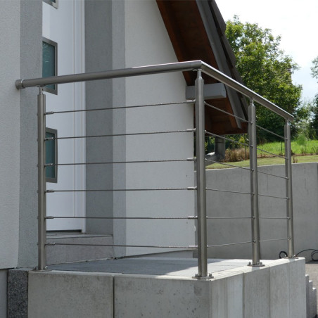 Garde corps à câbles en inox en kit à la française : terrasse, balcon, mezzanine