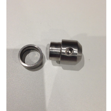 Serre câble de finition de poteau intermédiaire à enfiler sur câble de diamètre 6 mm en inox 304 brossé