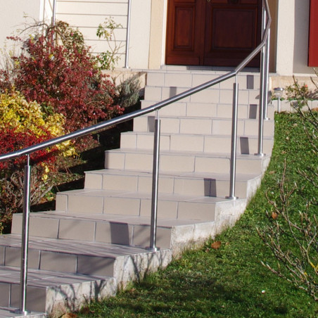 Rampe d'escalier sur poteaux, en kit, en inox 304 brossé