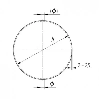 Boule d'ornement en acier lisse creuse diamètre 30 mm, 1 perçage ø 6 mm Boule d'ornement en acier lisse creuse diamètre 30 mm, 1 perçage ø 6 mm