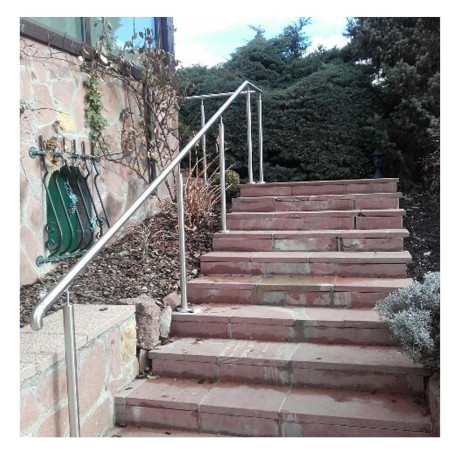 Rampe d'escalier sur poteaux, en kit, en inox 304 brossé