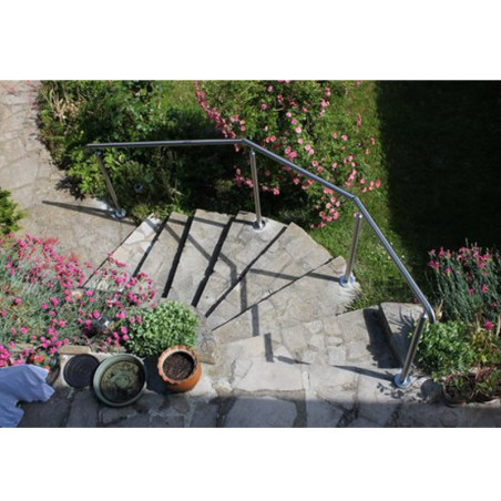 Rampe d'escalier sur poteaux, en kit, en inox 304 brossé