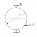 Boule d'ornement en acier lisse creuse diamètre 300 mm, 2 perçages ø 11 mm 1
