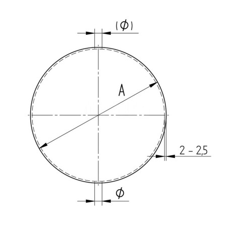 Boule d'ornement en acier lisse creuse diamètre 400 mm, 2 perçages ø 11 mm