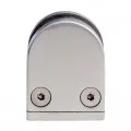 Pince à verre demi-ronde 45 x 63 mm pour tube ø33,7 mm inox 316 brossé verre 10 mm 0
