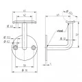 Support mural de main courante ø 42,4 mm 2 fixations en inox 304 brossé 1