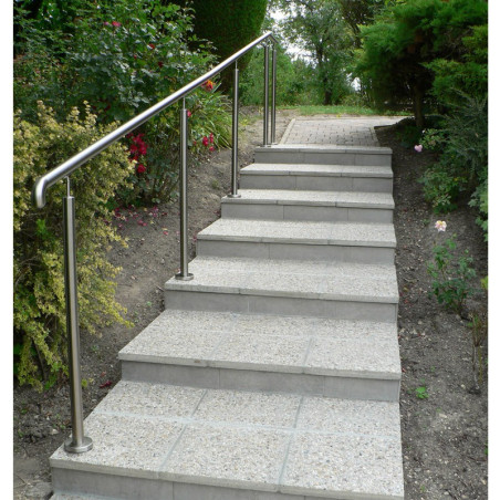 Rampe d'escalier sur poteaux, en kit, en inox 304 brossé